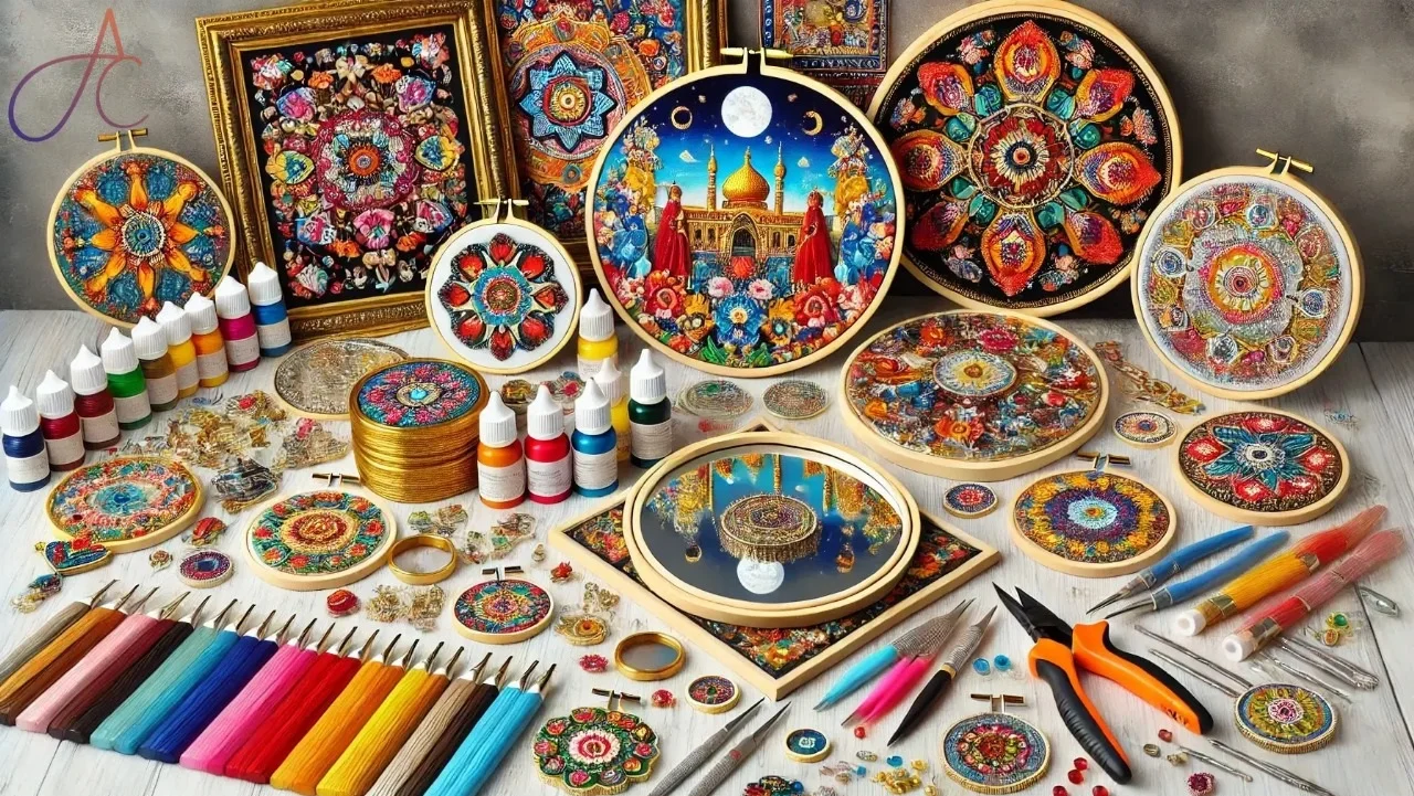 Colourful craft artwork